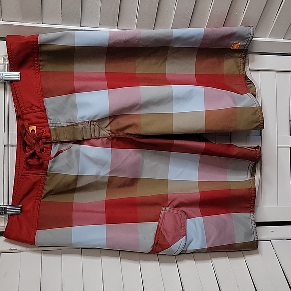 Quiksilver Other - Quicksilver Mens Plaid Board Shorts Swim Trunks Size 34